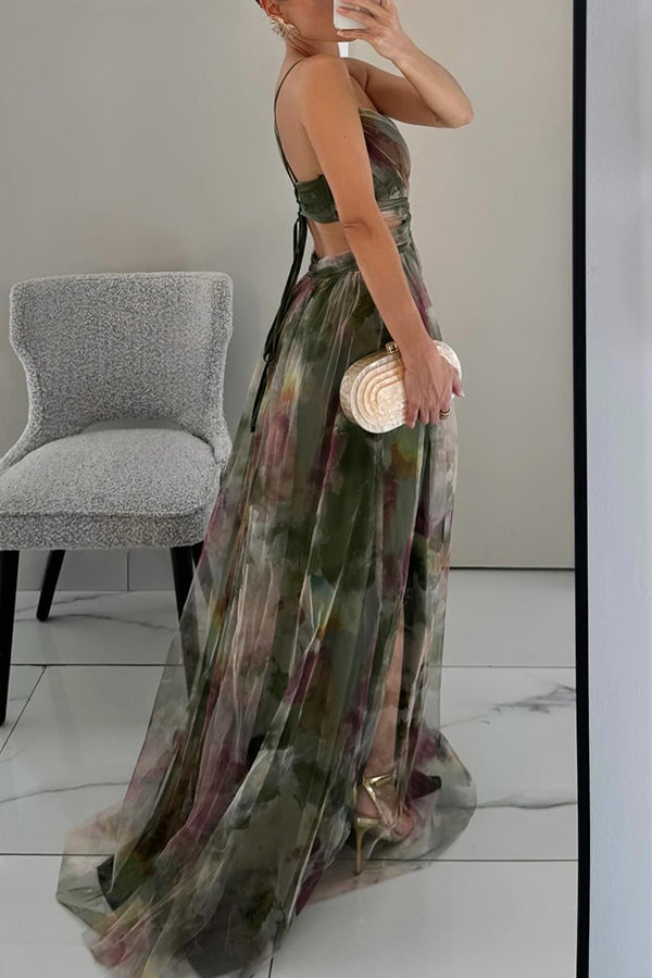 Floral Maxi Dress Flowing Skirt Flora - Women's Dress