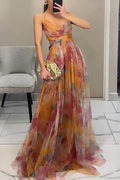 Floral Maxi Dress Flowing Skirt Flora - Women's Dress