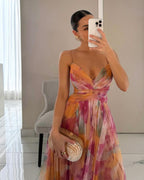 Floral Maxi Dress Flowing Skirt Flora - Women's Dress