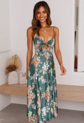 Floral Maxi Dress Square Neck Vera - Women's Dress