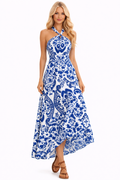 Halter Maxi Dress Crisscross Nora - Women's Dress