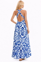 Halter Maxi Dress Crisscross Nora - Women's Dress