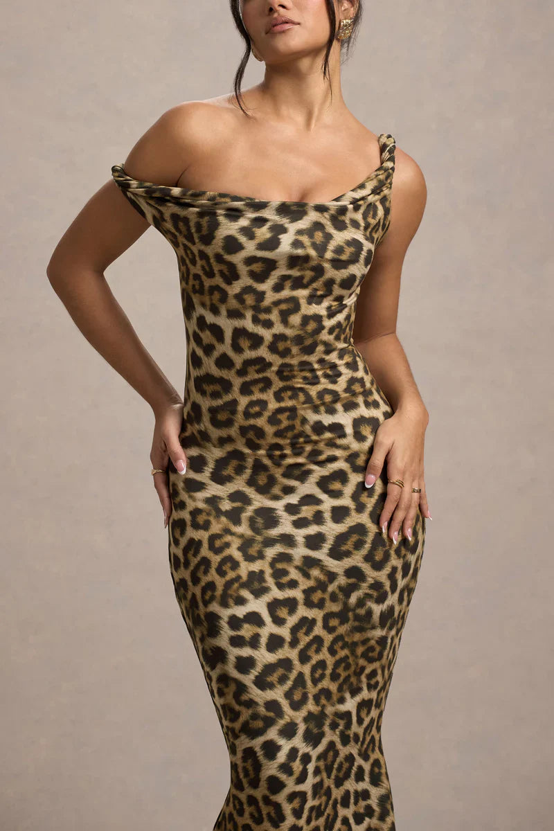Floral Bodycon Maxi Dress Twisted Zoe - Women's Dress