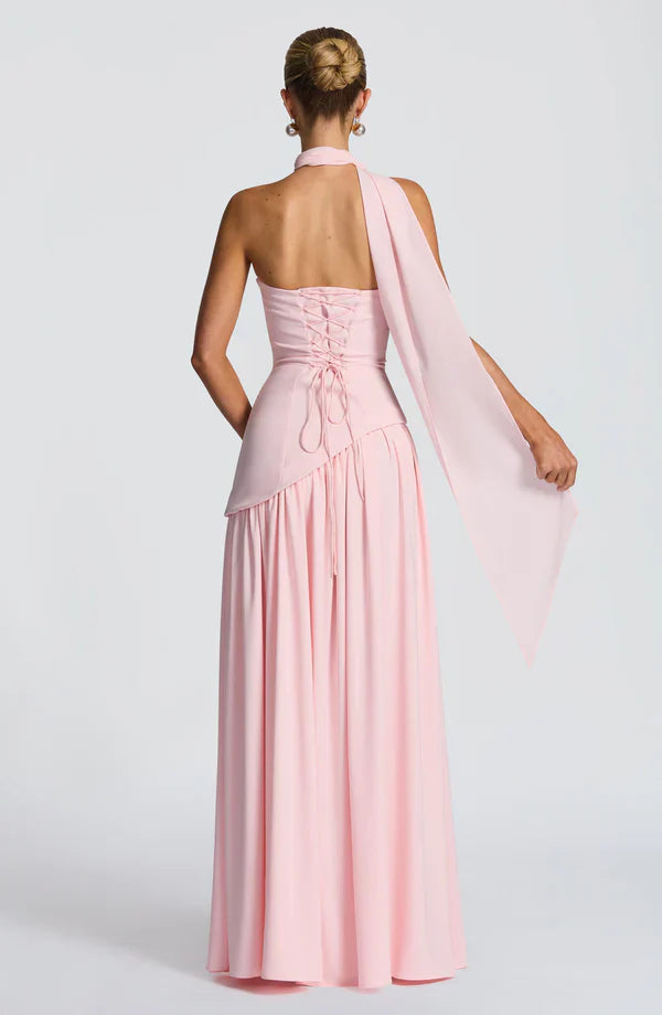 Strapless Chiffon Maxi Dress Celeste - Women's Dress
