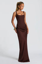 Corset Maxi Dress Square Neck Elara - Women's Dress