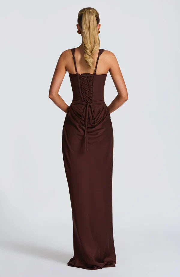 Corset Maxi Dress Square Neck Elara - Women's Dress