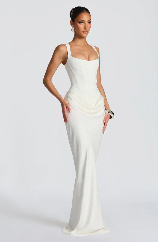 Corset Maxi Dress Square Neck Elara - Women's Dress