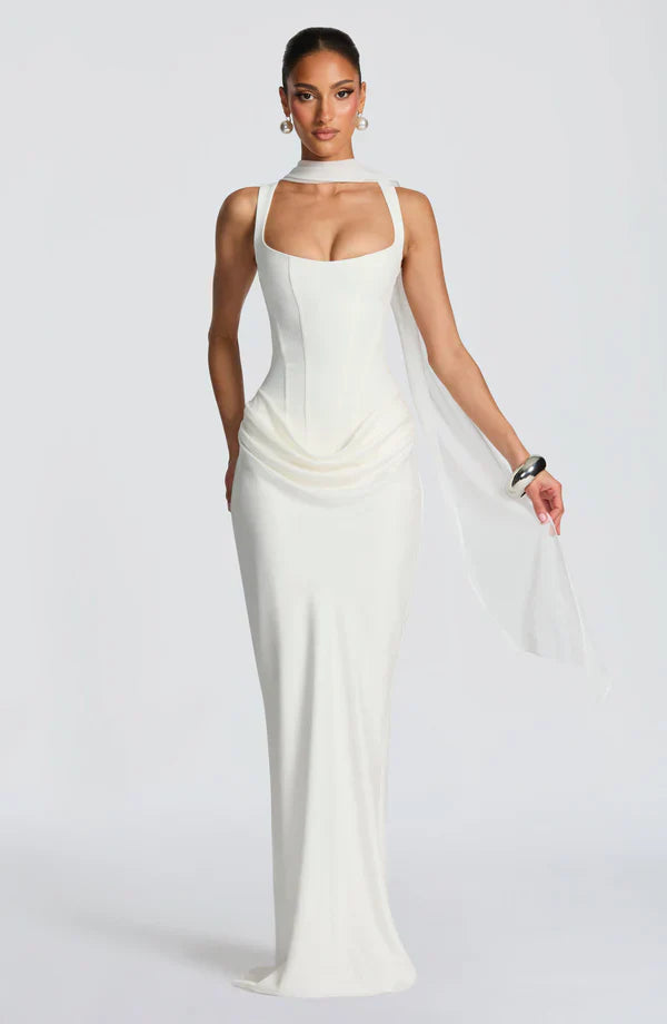 Corset Maxi Dress Square Neck Elara - Women's Dress