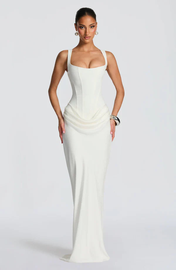 Corset Maxi Dress Square Neck Elara - Women's Dress