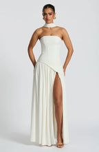Strapless Chiffon Maxi Dress Celeste - Women's Dress