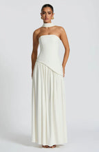 Strapless Chiffon Maxi Dress Celeste - Women's Dress