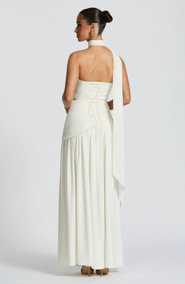 Strapless Chiffon Maxi Dress Celeste - Women's Dress