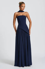 Strapless Chiffon Maxi Dress Celeste - Women's Dress