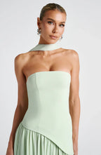 Strapless Chiffon Maxi Dress Celeste - Women's Dress