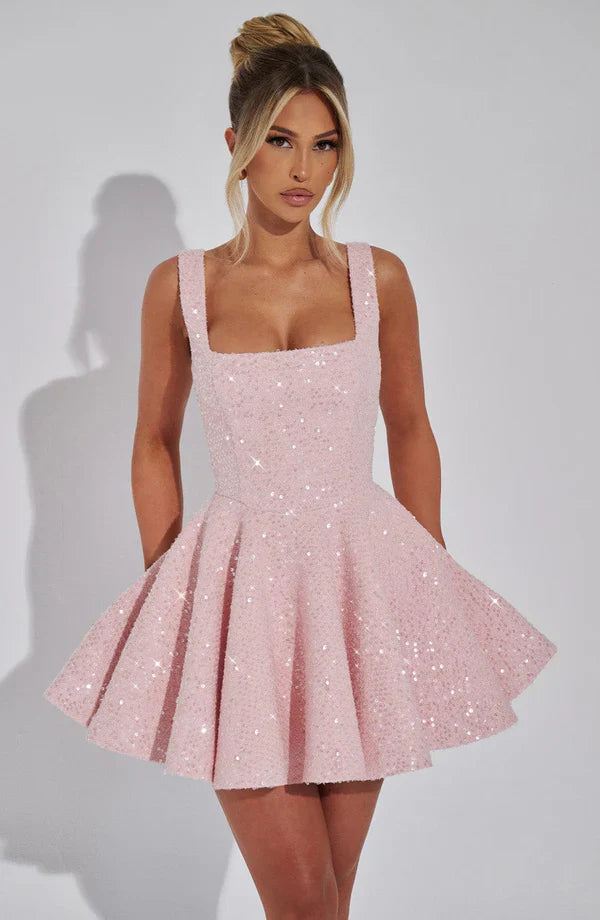 Sequin Tweed Mini Dress Cleo - Women's Dress