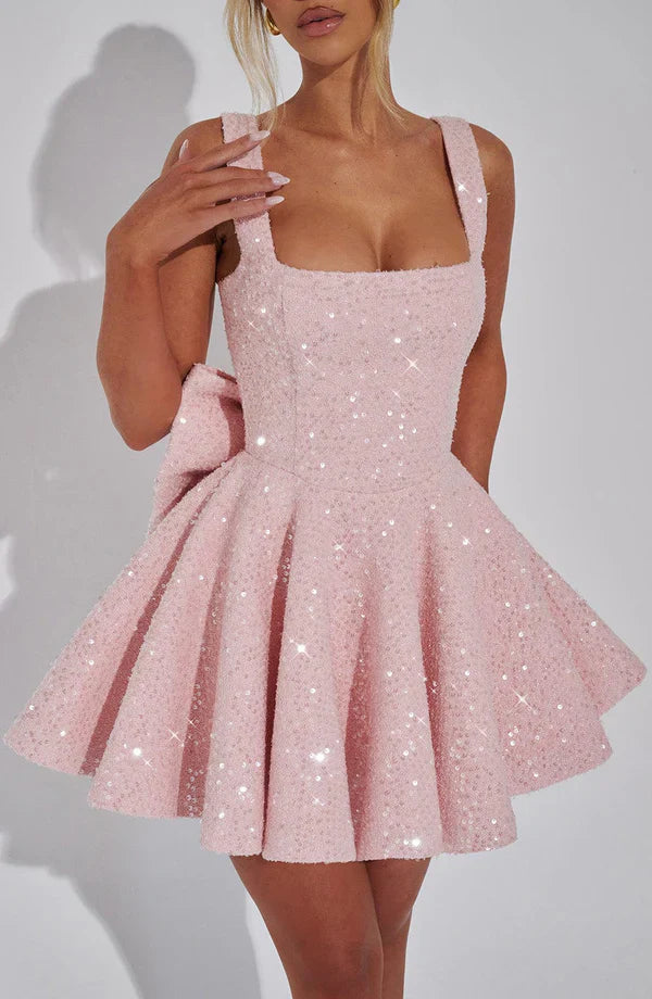 Sequin Tweed Mini Dress Cleo - Women's Dress