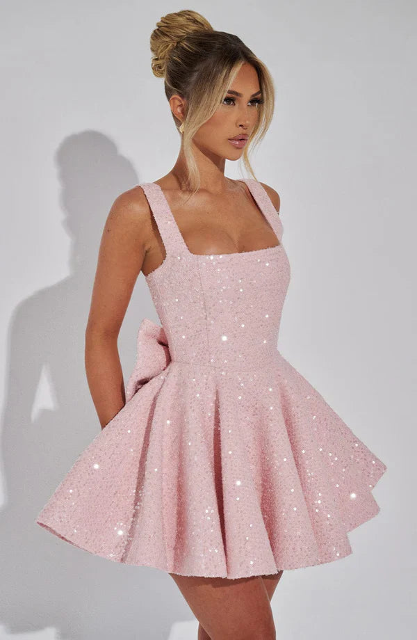 Sequin Tweed Mini Dress Cleo - Women's Dress