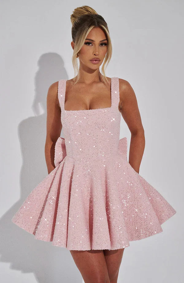 Sequin Tweed Mini Dress Cleo - Women's Dress