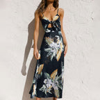 Floral Maxi Dress Square Neck Vera - Women's Dress