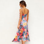 Floral Maxi Dress Square Neck Vera - Women's Dress