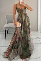 Floral Maxi Dress Flowing Skirt Flora - Women's Dress