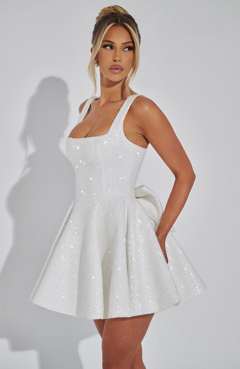 Sequin Tweed Mini Dress Cleo - Women's Dress