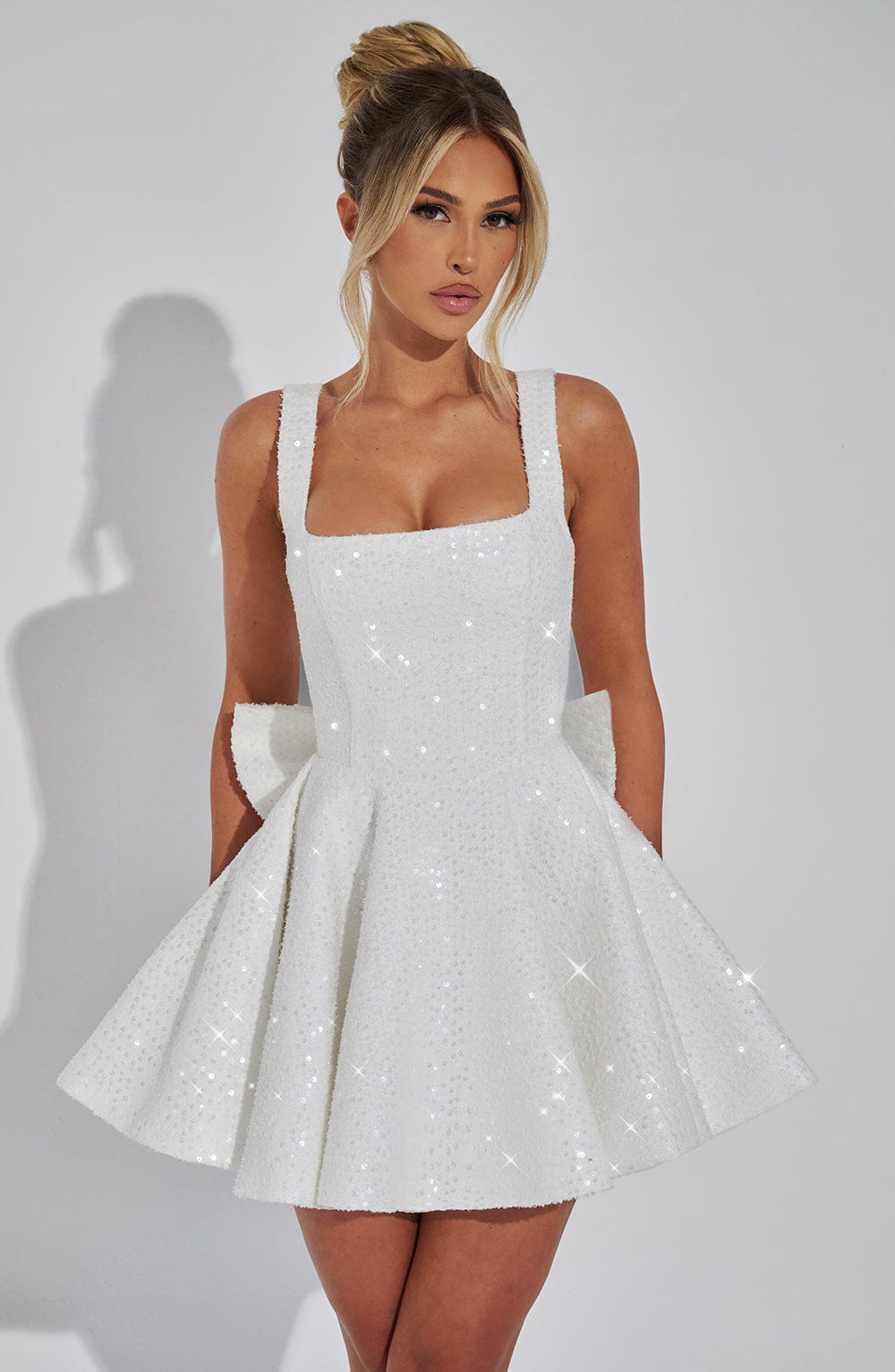 Sequin Tweed Mini Dress Cleo - Women's Dress