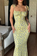 Floral Maxi Dress Sleeveless Bloom - Women's Dress