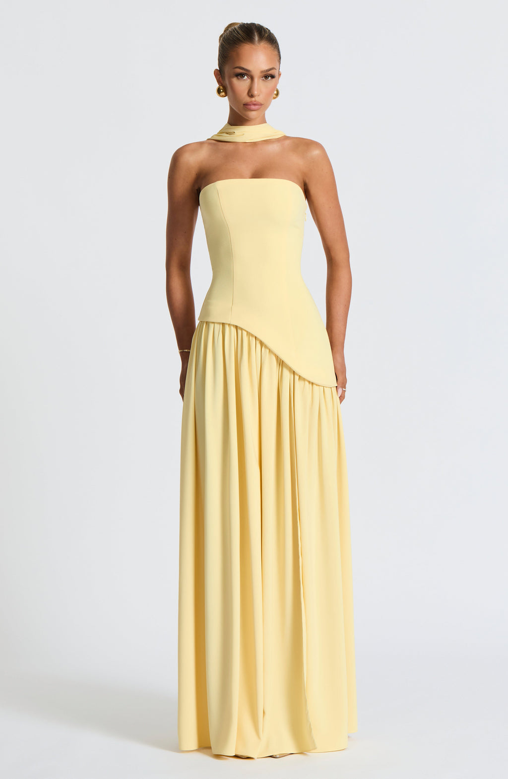 Strapless Chiffon Maxi Dress Celeste - Women's Dress