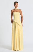 Strapless Chiffon Maxi Dress Celeste - Women's Dress