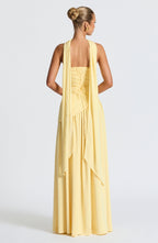Strapless Chiffon Maxi Dress Celeste - Women's Dress