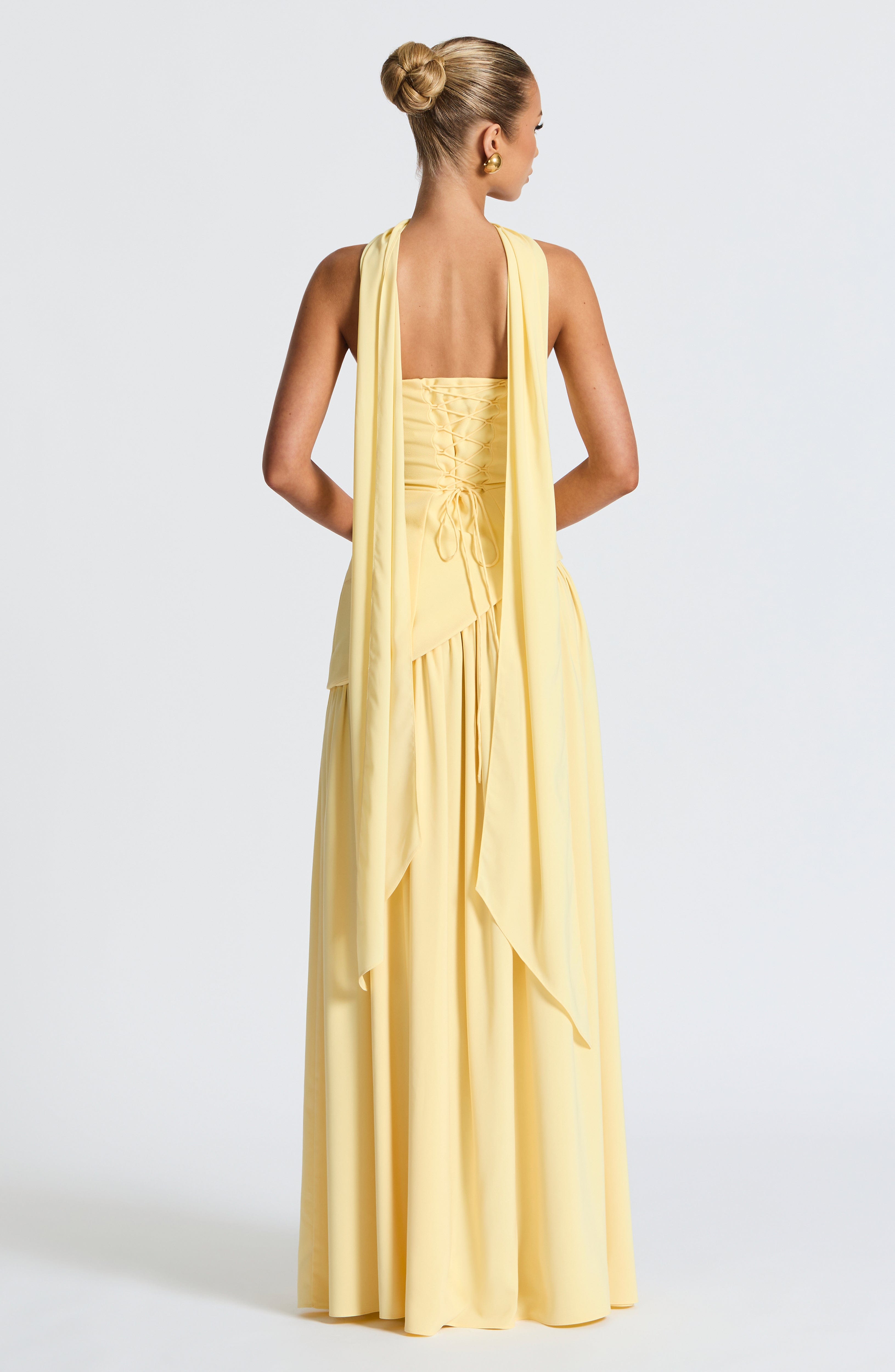 Strapless Chiffon Maxi Dress Celeste - Women's Dress