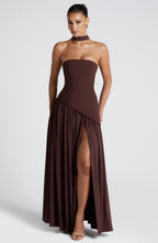 Strapless Chiffon Maxi Dress Celeste - Women's Dress