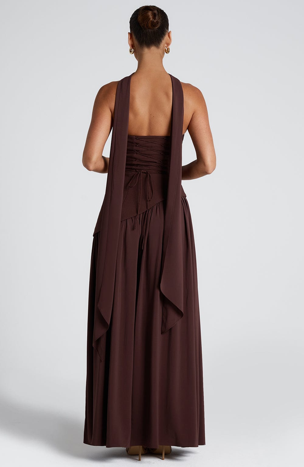 Strapless Chiffon Maxi Dress Celeste - Women's Dress