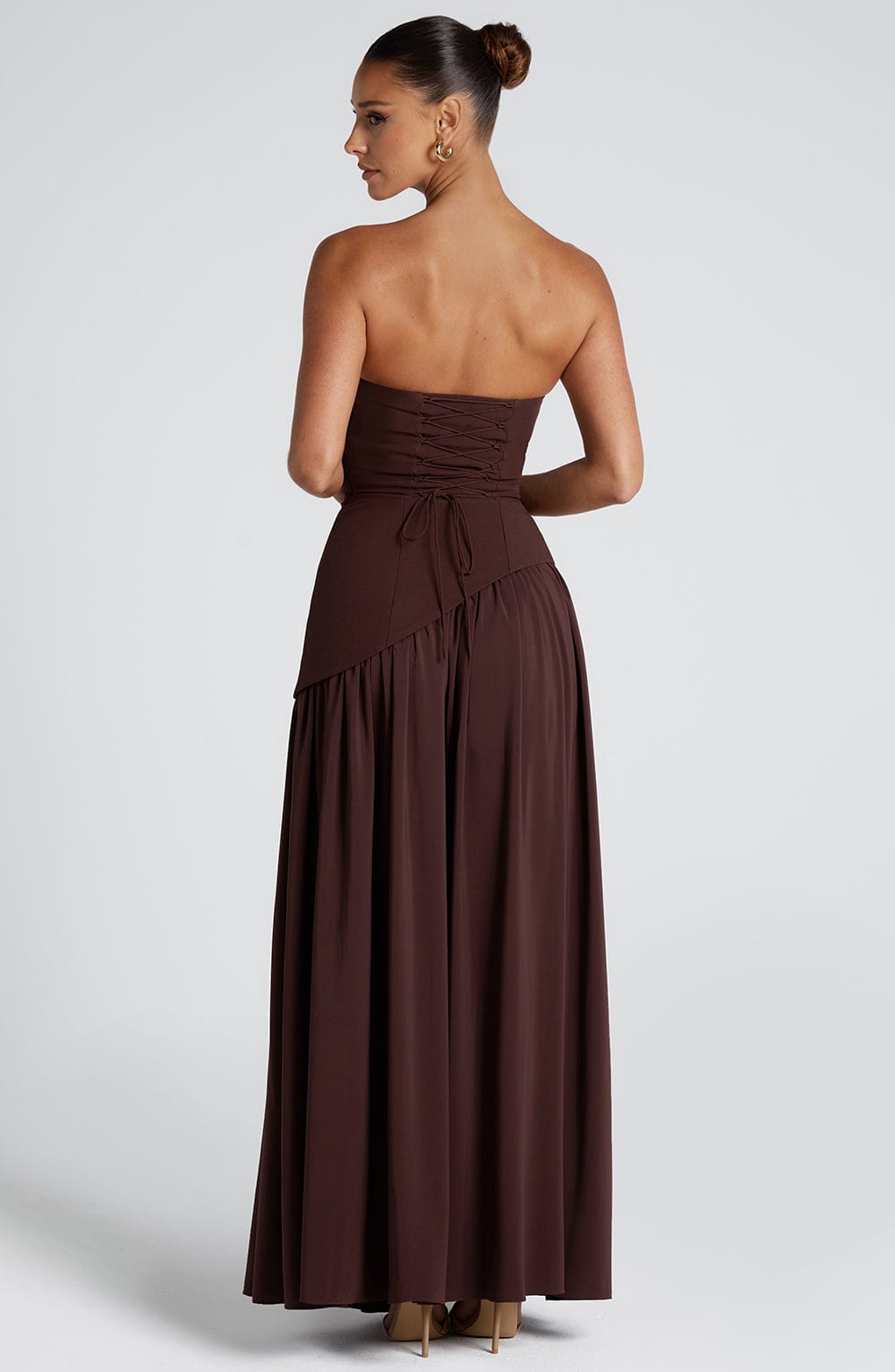Strapless Chiffon Maxi Dress Celeste - Women's Dress