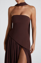 Strapless Chiffon Maxi Dress Celeste - Women's Dress