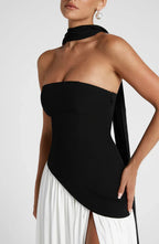 Strapless Chiffon Maxi Dress Celeste - Women's Dress