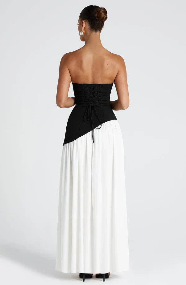 Strapless Chiffon Maxi Dress Celeste - Women's Dress