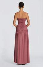 Strapless Maxi Dress High Slit Junia - Women's Dress
