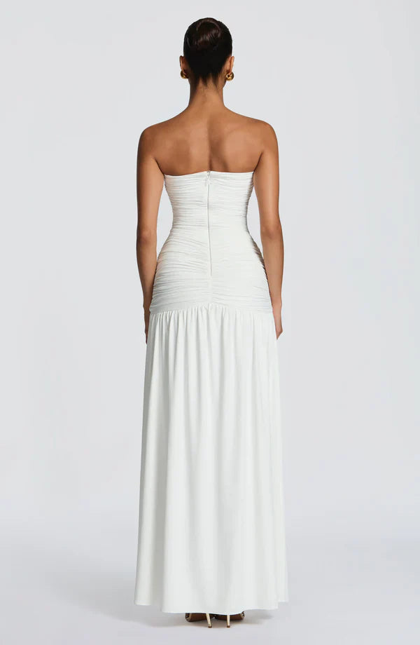 Strapless Maxi Dress High Slit Junia - Women's Dress