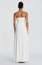 Strapless Maxi Dress High Slit Junia - Women's Dress