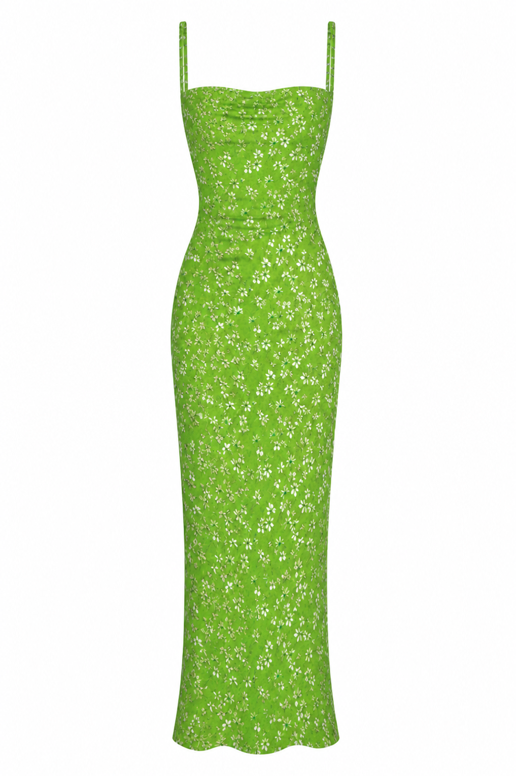 Floral Slip Maxi Dress Scooped Back Spaghetti Strap Monica - Women's Dress