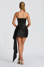 Strapless Satin Mini Dress Mila - Women's Dress