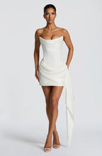 Strapless Satin Mini Dress Mila - Women's Dress