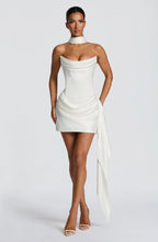 Strapless Satin Mini Dress Mila - Women's Dress