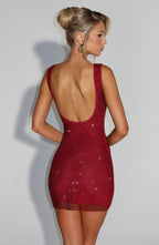 Rhinestone Bodycon Mini Dress Roxy - Women's Dress
