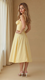 Bustier Midi Dress Tailored Waist Kiana - Women's Dress