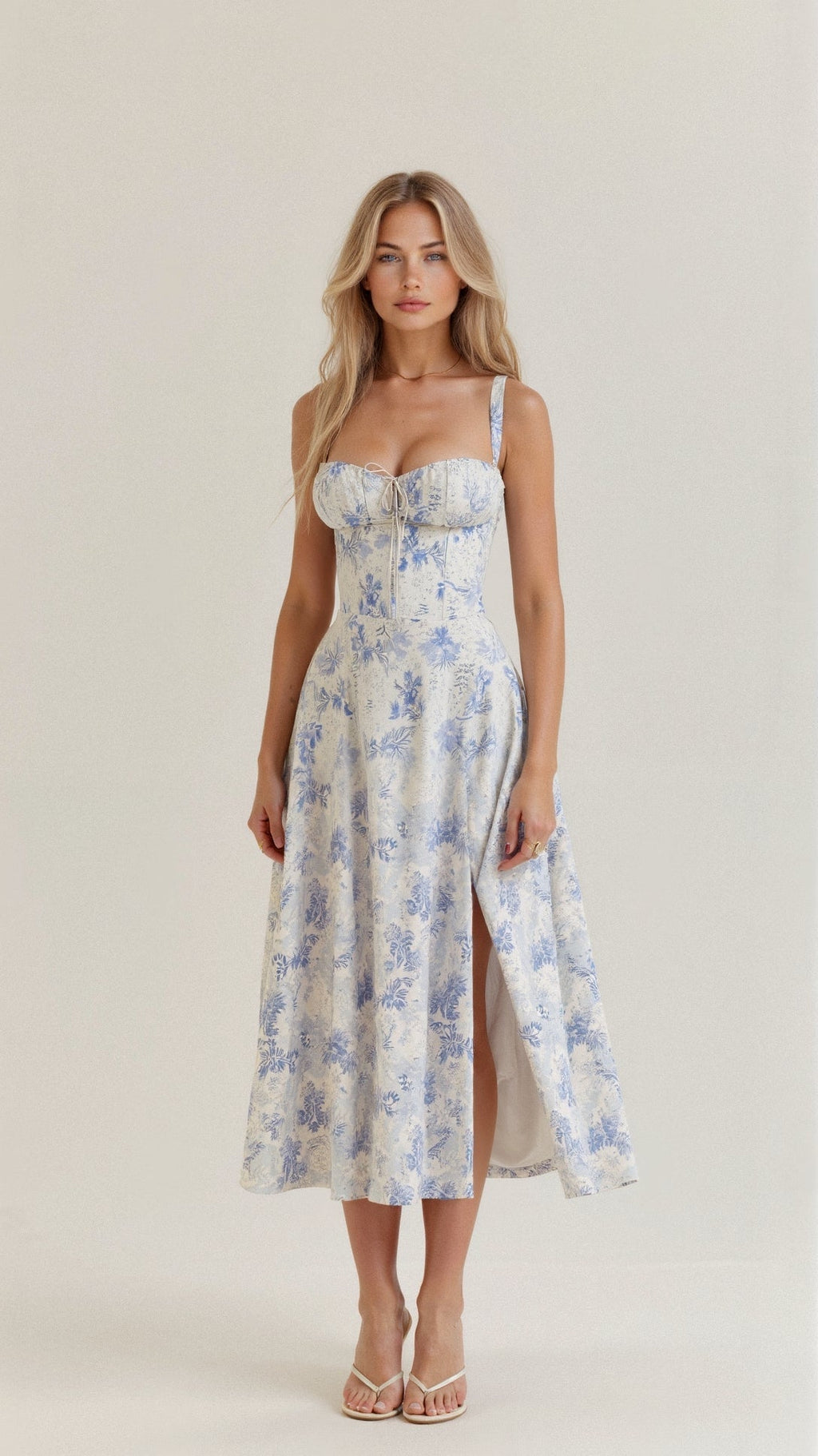 Bustier Midi Dress Tailored Waist Kiana - Women's Dress