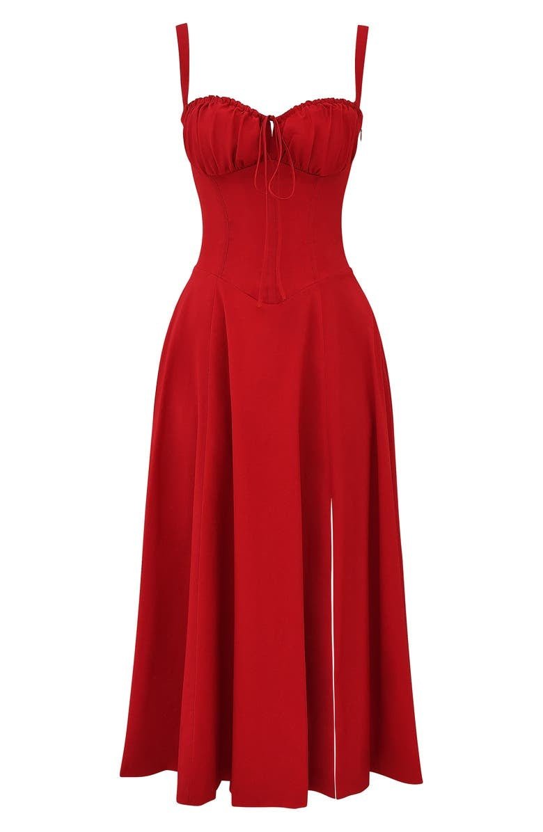 Bustier Midi Dress Tailored Waist Kiana - Women's Dress