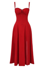 Bustier Midi Dress Tailored Waist Kiana - Women's Dress